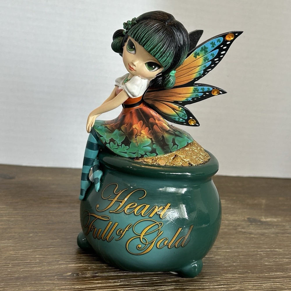 Jasmine Becket-Griffith Heart Full of Gold Fairy Trinket Lucky Irish Figurine